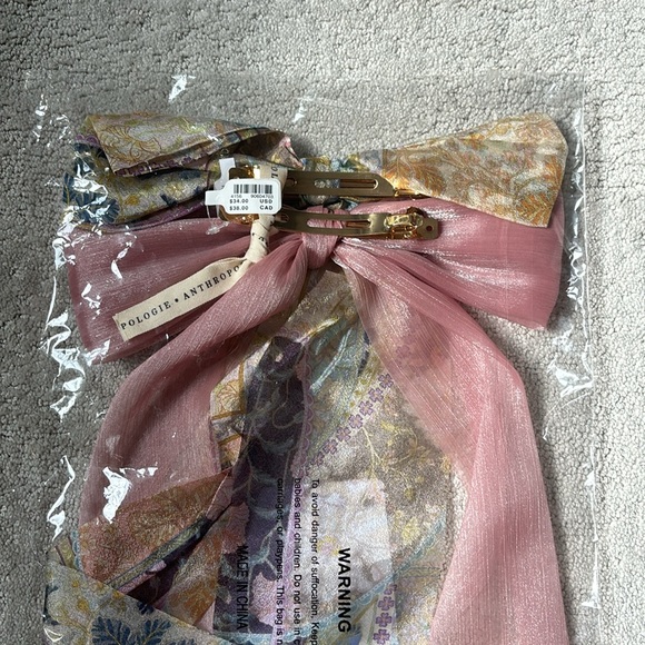 NWT Anthropologie Watercolor Hair Bows, XL, Set of 2 - Picture 8 of 8